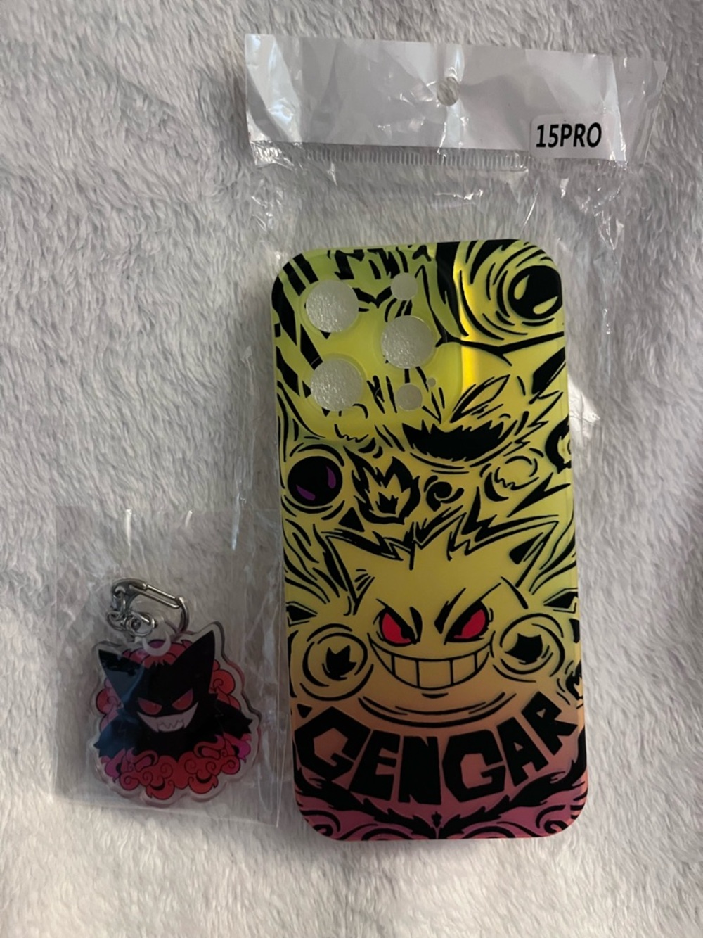 Gengar Themed Yellow Phone Case for 15 Pro